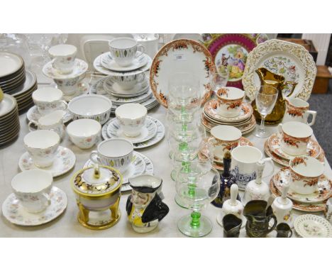 Ceramics & Glass - an Alfred Meakin part tea set;  another Duchess china;  others, drinking glasses, Toby jugs, measures, Nor