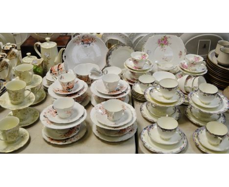 Teawares - an Adderley china part tea service; a Royal Grafton china part tea service; a Staffordshire china part tea service