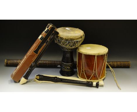 Tribal Instruments - small drum; rain stick; etc