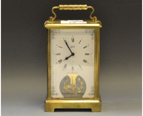 A mid 20th century Schatz brass  carriage clock