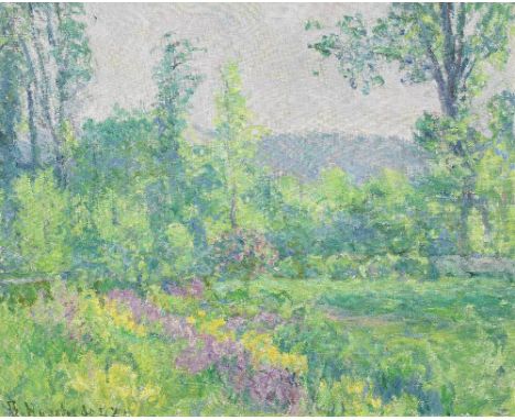 BLANCHE HOSCHEDÉ-MONET (1865-1947)Coin du Jardin de Claude Monet à Giverny signed and dated 'B. Hoschedé 47' (lower left)oil 