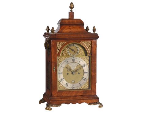 A George III mahogany table clockRobert Ward, London, circa 1770The five pillar twin fusee movement with verge escapement reg