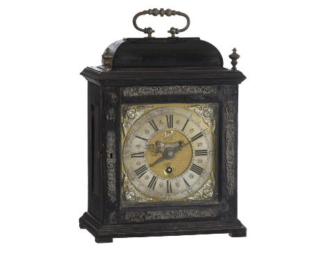 A rare William III ebonised table timepiece with alarmJohn Bushman, London, circa 1695The five finned baluster pillar single 