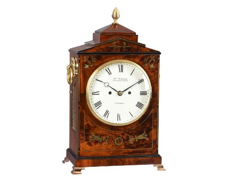 A Regency brass inlaid mahogany bracket clockThe dial signed for William Turner, London, circa 1825The five pillar twin fusee