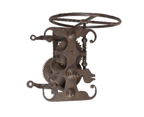 A rare George III forged iron and steel weight-driven spit roasting jackAnonymous, southern England, third quarter of the 18t