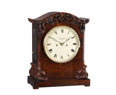 Y A Victorian rosewood quarter striking table clockG. E. Frodsham, London, late 19th centuryThe substantial five pillar twin 