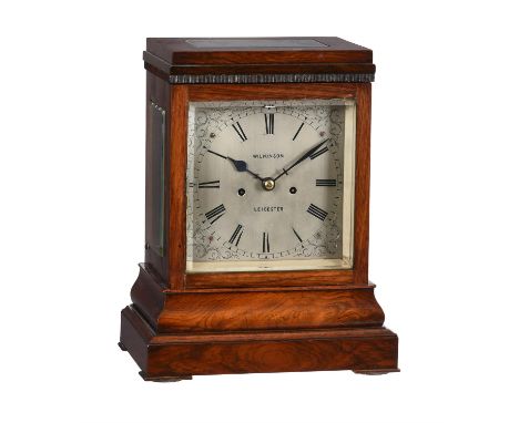 Y An early Victorian rosewood four-glass mantel clockWilkinson, Leicester, second quarter of the 19th centuryThe five pillar 