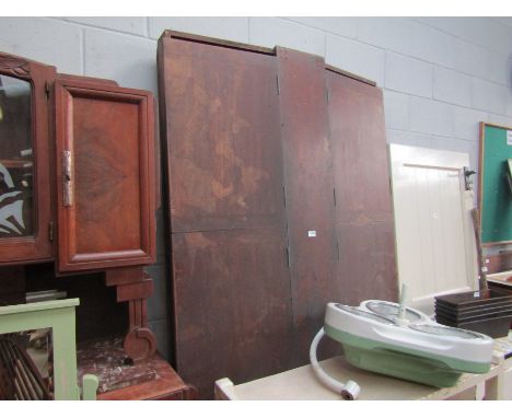 A large 19th Century mahogany clerks desk with six lift top sections, no legs 228 x 120cm