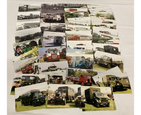 A quantity of colour &amp; black &amp; white photographs depicting vintage military &amp; commercial vehicles.  