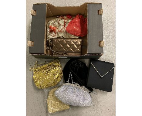 8 assorted vintage ladies evening bags to include sequinned and velvet examples.  