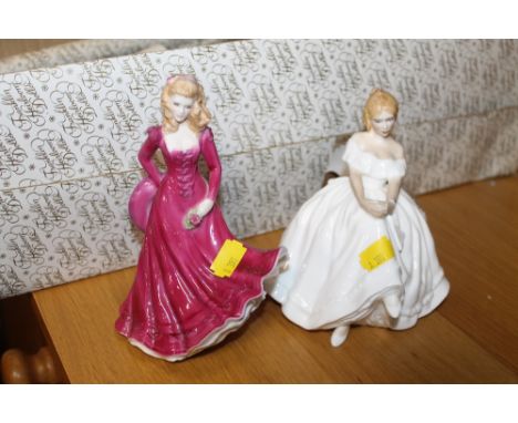 A ROYAL DOULTON FIGURE 'HEATHER' TOGETHER WITH A ROYAL WORCESTER FIGURE 'REBECCA'