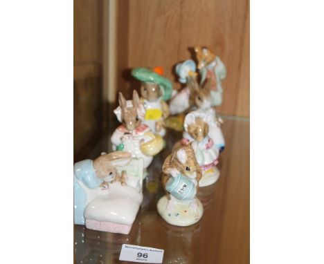 A COLLECTION OF ROYAL ALBERT BEATRIX POTTER COLLECTION FIGURES TO INCLUDE 'JEMIMA PUDDLEDUCK WITH FOXY WHISKERED GENTLEMAN', 