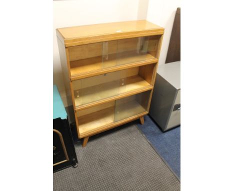 A MODERN GLOBE WERNICKE STACKING BOOKCASE TOGETHER WITH A DISPLAY UNIT 