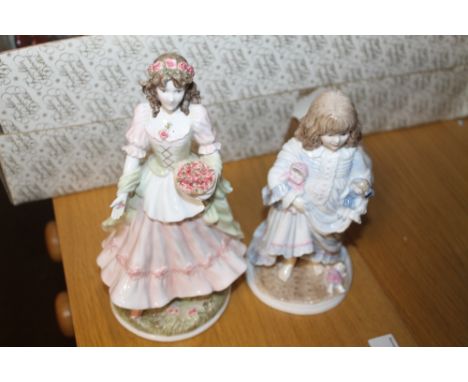 TWO ROYAL WORCESTER FIGURES 'QUEEN OF MAY' AND 'LULLABY'