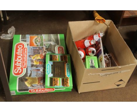 A BOXED SUBBUTEO TABLE FOOTBALL CLUB EDITION, England and European teams, boxed scoreboard, boxed F A Cup, Wolves 1988 Wemble