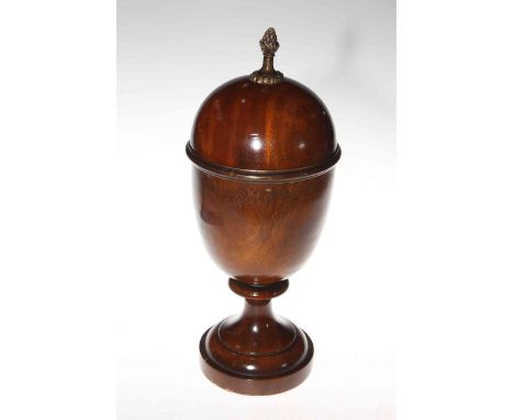 Antique mahogany sideboard lidded vase with pineapple finial, 36.5cm.