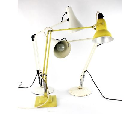HERBERT TERRY AND SONS, an angle poise lamp, stamped Made in England by Herbert Terry and Sons Limited, Redditch, in yellow c