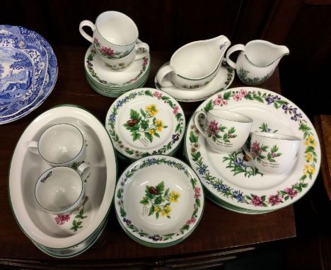 A large Royal Worcester 'Herb' pattern part dinner service. Est. £30 - £50.