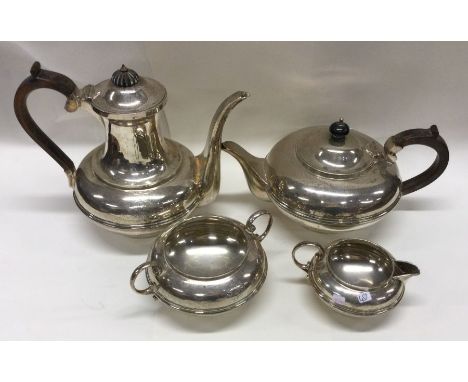 A heavy silver four piece tea service. London. By Mappin &amp; Webb. Approx. 2040 grams. Est. £800 - £1200.