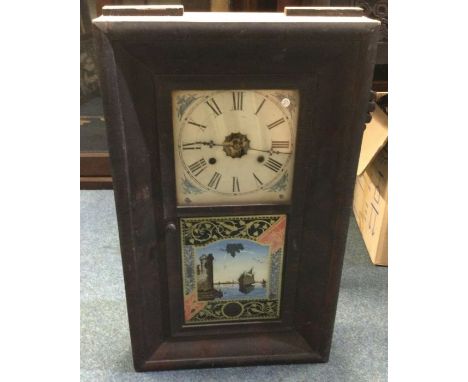 An old mahogany cased wall clock. Est. £30 - £50.