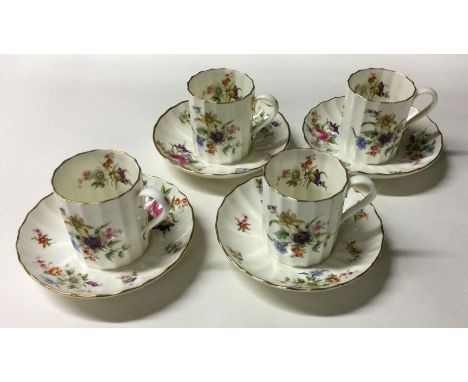 A good set of four Royal Worcester coffee cups and saucers. Est. £20 - £30.