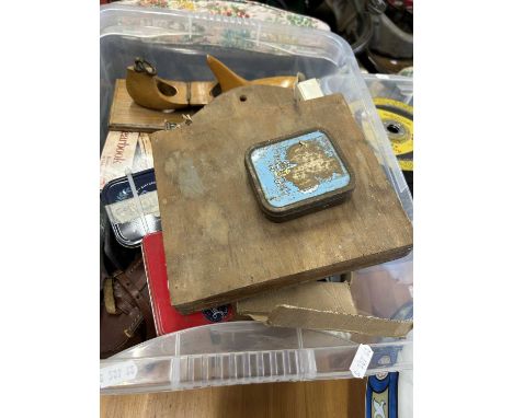 Box of various items to include drill bits, and other various tins to include screws, nuts and bolts etc
