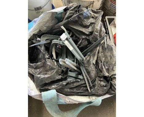 Bagged quantity of metal wall mount shelf brackets etc