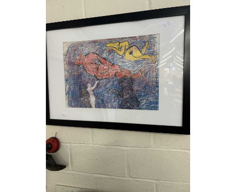 A framed and glazed contemporary art piece 