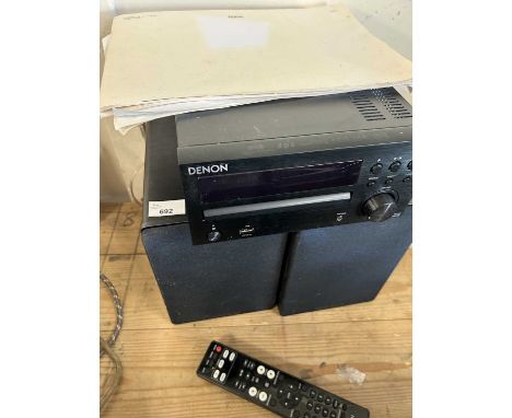 A Denon CD receiver RCD with speakers etc