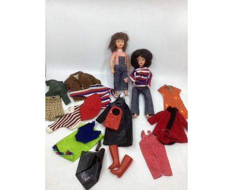  Vintage 1960s Dolls ; Pedigree Sindy doll mini sindy Hard head and very dark full hair 1965 together with Patch doll, and ac