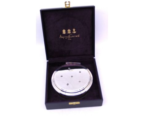 Asprey Sterling Silver Trinket Box, London 2000 with Original Box  There is feature hallmarks on the lid; the Lion Passant an