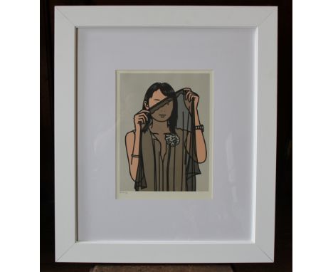 Julian Opie - "Hijiri with Veil" 2005 Original colour lithograph - from the folio "26 Portraits" Limited Edition.   marked "A