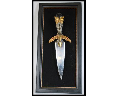 A limited edition Franklin Mint collectors fantasy dagger entitled King Arthur's Excalibur Dagger Dragon Sphere of Light. Com