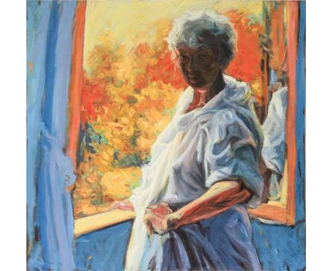 SHAHIN MEMISHI
PORTRAIT OF THE ARTIST SANDIE GARDNER
oil on canvas
69cm x 69cm