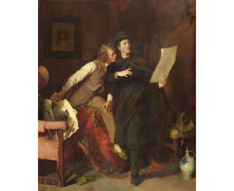 Wilhelm Leibl, Ein KritikerÖl auf Holz. 67 x 55 cm.Signiert und datiert unten links: W. Leibl 1868.ProvenienzIm Jahr 1868, un