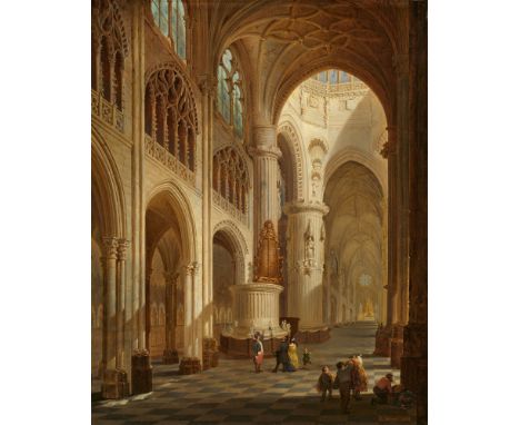 Bernard Neyt, Die Kathedrale von BurgosÖl auf Holz. 47,5 x 38,5 cm.Signiert und datiert unten rechts: B. NEYT 1848.Ausstellun