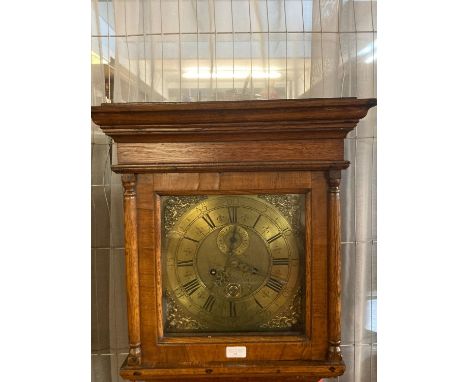 18th Century oak cased eight day long case clock by John Glazebrok (sic) (Glazebrook)of Mansfield, having flat hood above squ