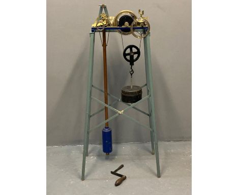 Unusual prototype model for the 'Oriel Clock' in London featuring a double-legged gravity escapement, with two silvered dials