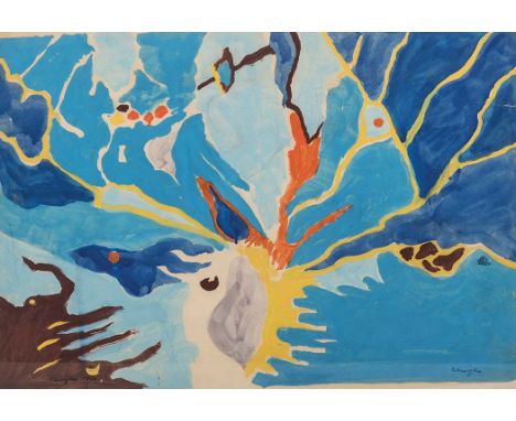Chojko Mieczyslaw (Polish 1919-1978) ABSTRACT EXPLOSION signed and dated 1950 gouache on paper 35 by 50cm Mieczyslaw Stanisla