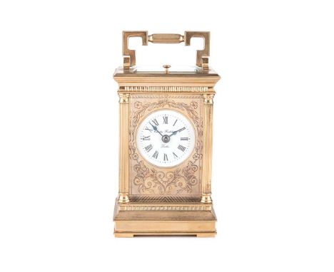 A FRENCH BRASS REPEATER CARRIAGE CLOCK, CHARLES FRODSHAM, LONDON, MID 20TH CENTURY BUYERS ARE ADVISED THAT A SERVICE IS RECOM