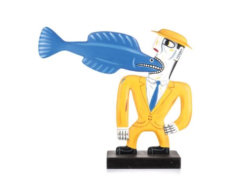 Norman Clive Catherine (South African 1949-) FISH MOUTH signed and numbered 07/015 on the base oil on wood height: 36cm (excl