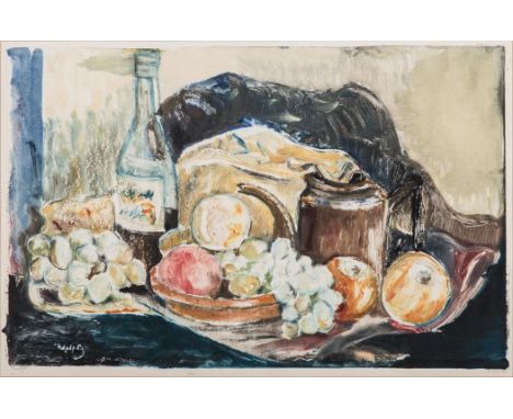 Israel-Isaac (Lippy) Lipshitz (South African 1903-1980) STILL LIFE WITH FRUIT signed, dated 1946 and inscribed 'monotype' in 