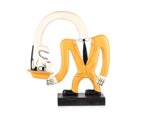 Norman Clive Catherine (South African 1949-) YELLOW BENT MAN signed and numbered 07/006 on the base oil on wood height: 34,5c