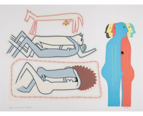 Walter Whall Battiss (South African 1906-1982) A HORSE FUCKING A BUTTERFLY signed, numbered 25/25 and inscribed with the titl