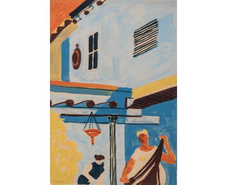Chojko Mieczyslaw (Polish 1919-1978) MEDITERRANEAN signed gouache on paper 51 by 35cm Mieczyslaw Stanislaw Chojko 1919 - 1978