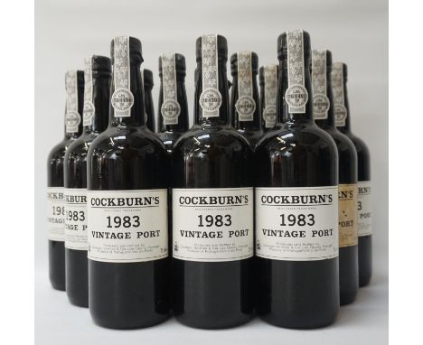 COCKBURNS 1983 VINTAGE PORT
A full case of twelve bottles of the exquisite Cockburns 1983 Vintage Port.  75cl.  No strength s