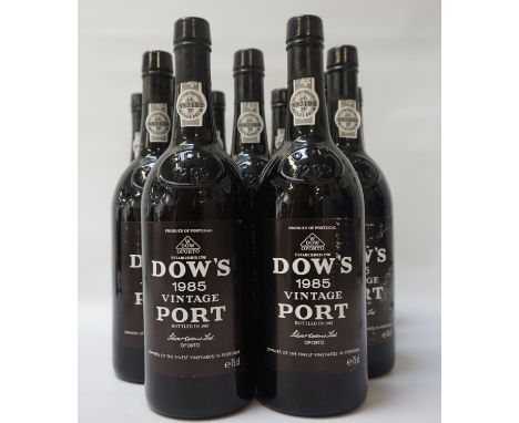 DOW'S 1985 VINTAGE PORT
A case of twelve bottles from Dow's 1985 Vintage Port.  75cl.  No strength statement.  All with excel