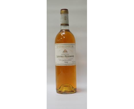 CORDIER CHATEAU LAFAURIE-PEYRAGUEY SAUTERNES 1983
A bottle of Chateau Lafaurie-Peyraguey Sauternes 1983 Vintage Sauternes.  7