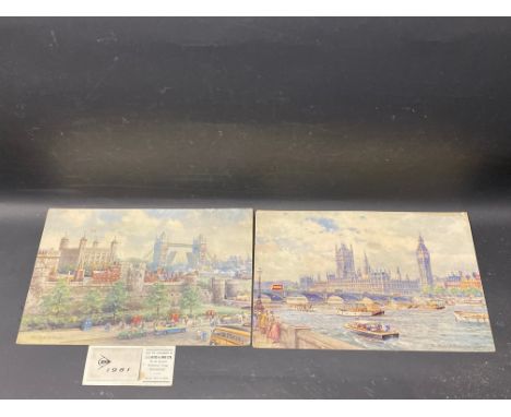 Two Dunlop calendar showcards, each 15 x 10", one with a date for 1961.