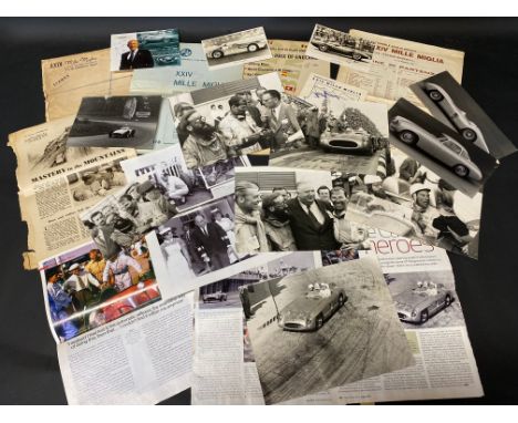 A rare and interesting archive of ephemera relating to Stirling Moss and Denis Jenkinson (Jenks), comprising nine signed phot